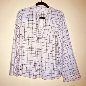 Off White/Cream and Black Dotted Blouse